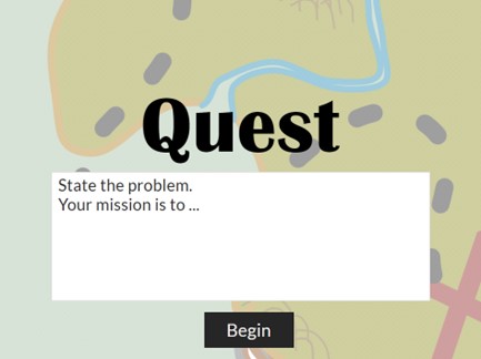 This image shows the User Interface of Cognella's Active Learning Quest activity.